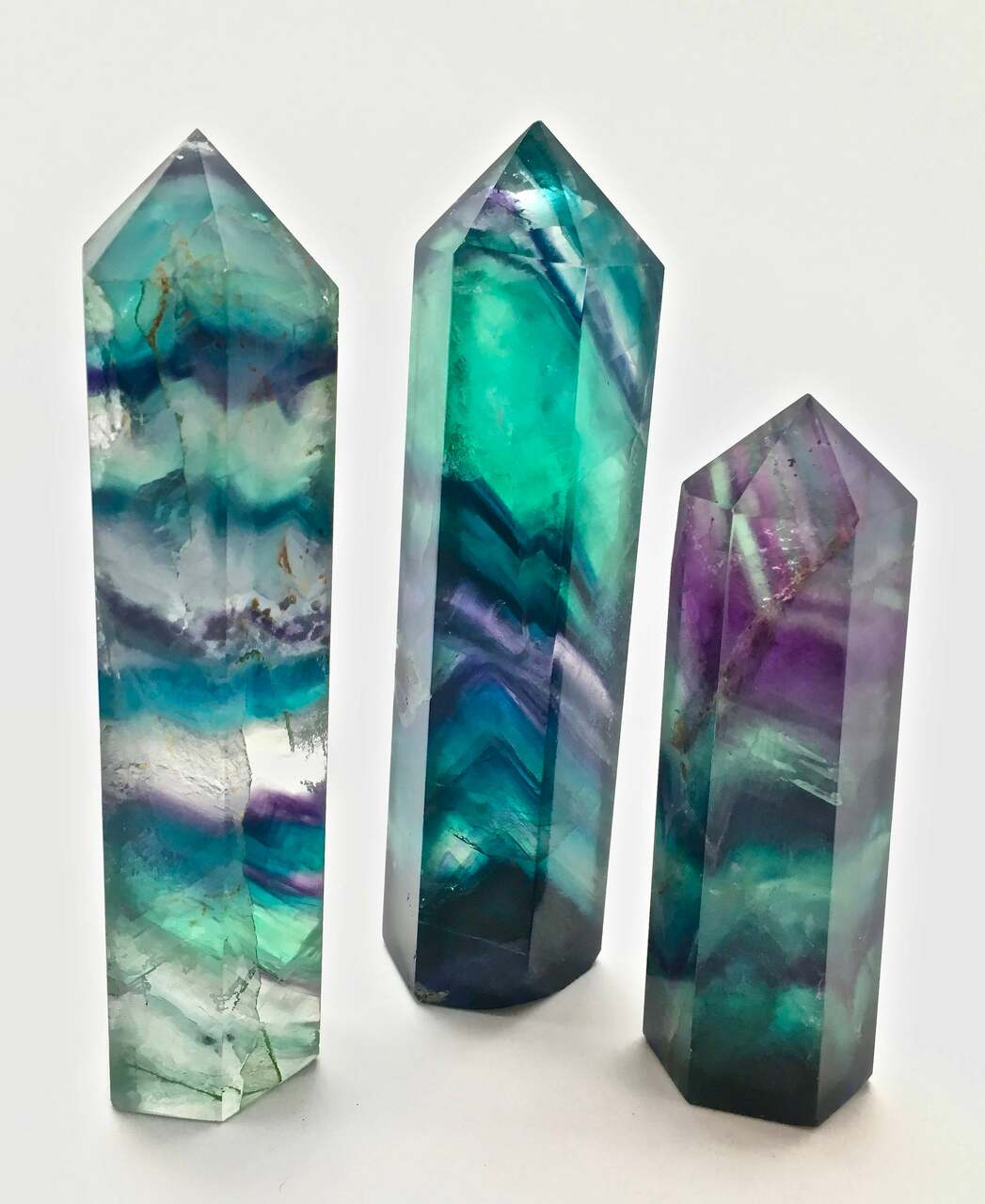 Rainbow Fluorite Point Polished Crystal Tower New Moon Beginnings