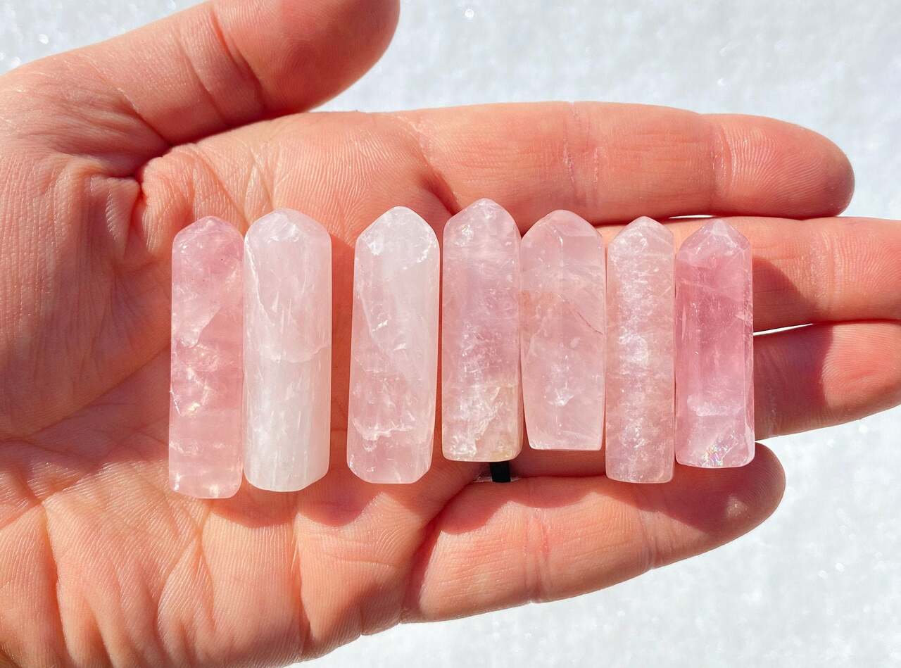 Rose Quartz Point (Mini) - Polished Crystal Tower | New Moon