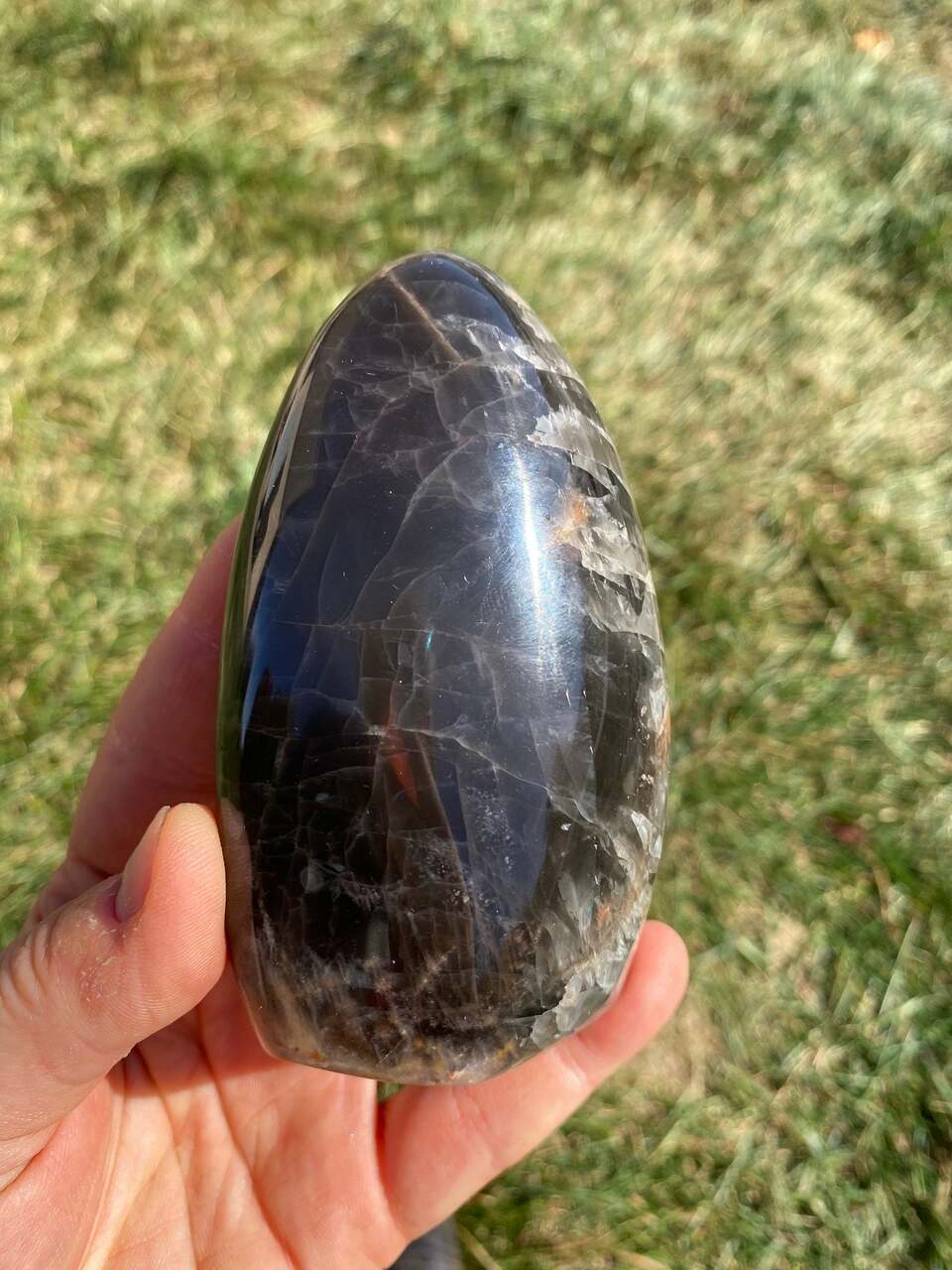 Black Moonstone Moon - Polished Standing Stone | New Moon Beginnings