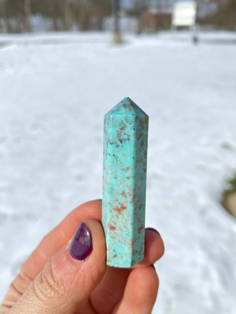 Peruvian Turquoise (Chrysocolla) Point - Top Polished Stone | New