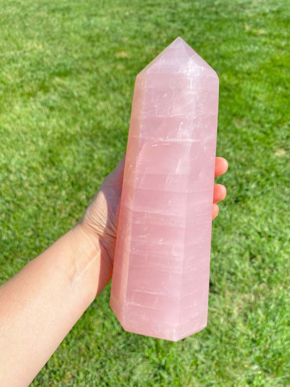 Rose Quartz Point - Polished Crystal Tower - 12 | New Moon Beginnings