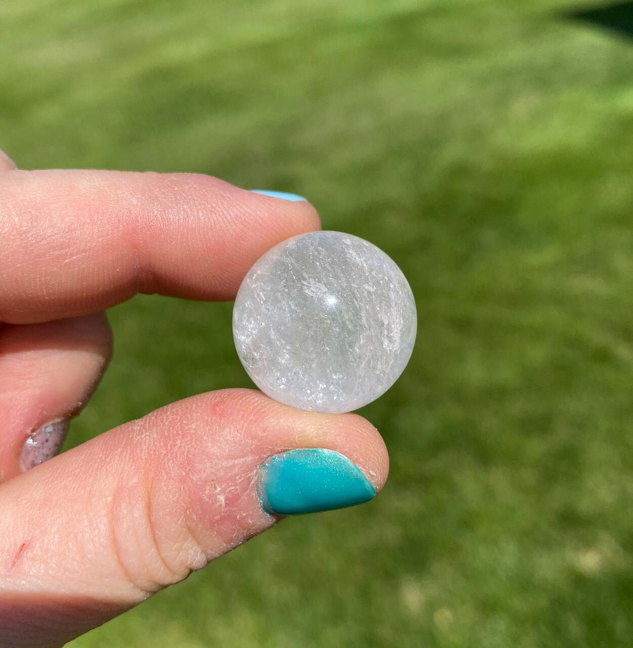 Clear Quartz Sphere Mini Polished Crystal New Moon Beginnings 