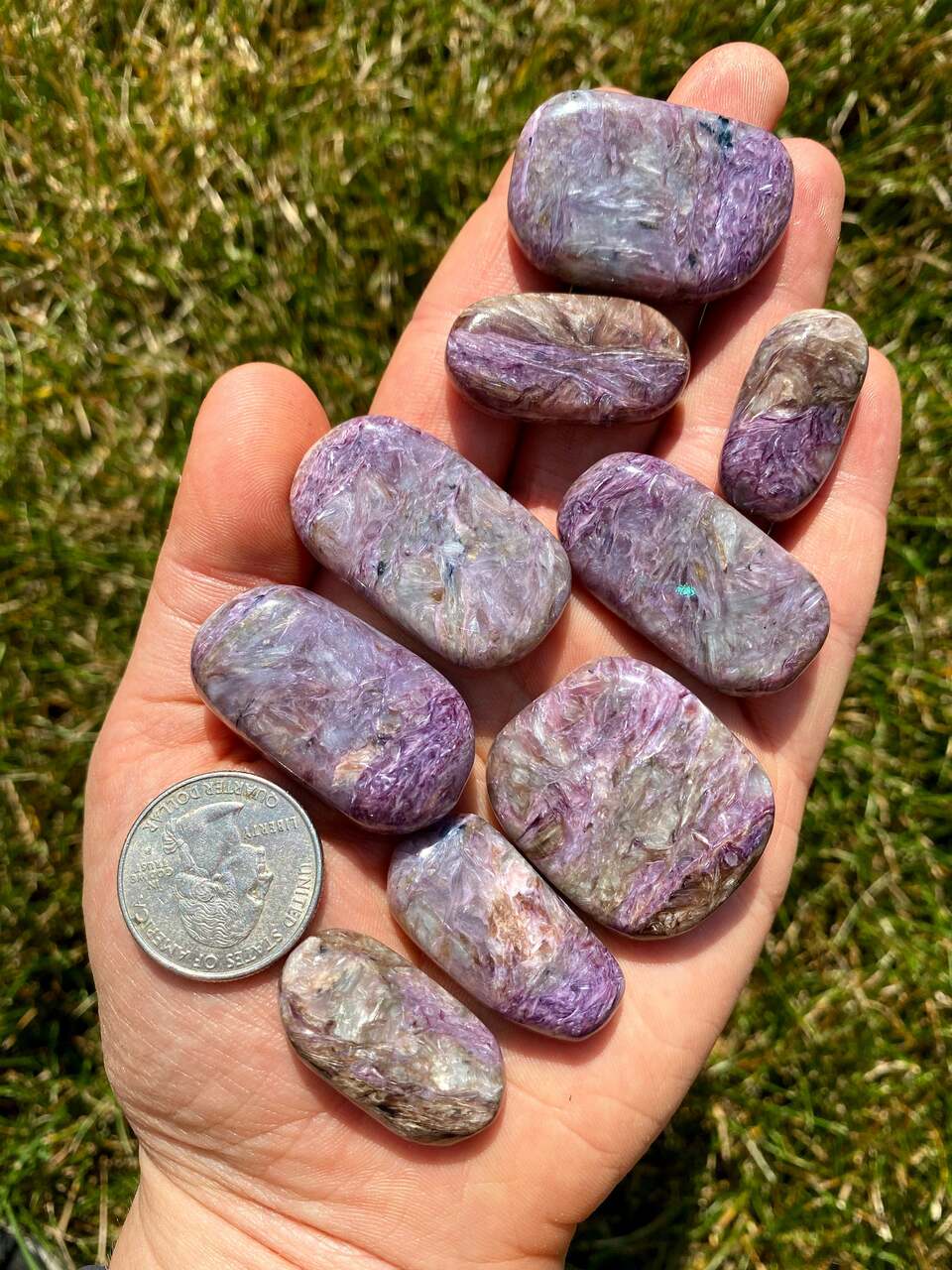 tumbled charoite