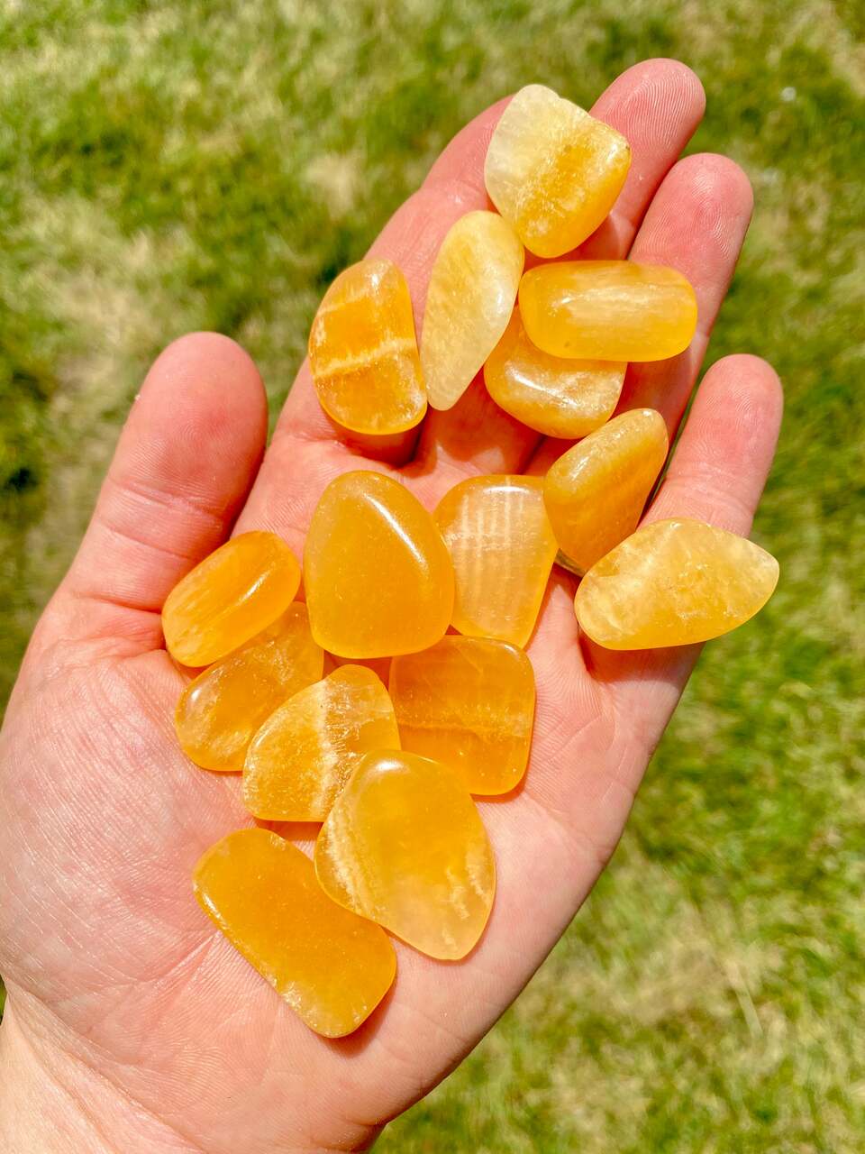 Tumbled Orange Calcite Orange Calcite Tumbled Stone New Moon