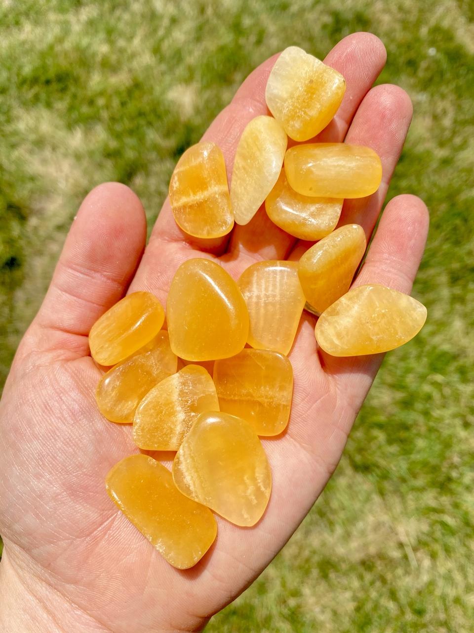 Orange Calcite Tumbled Stone New Moon Beginnings