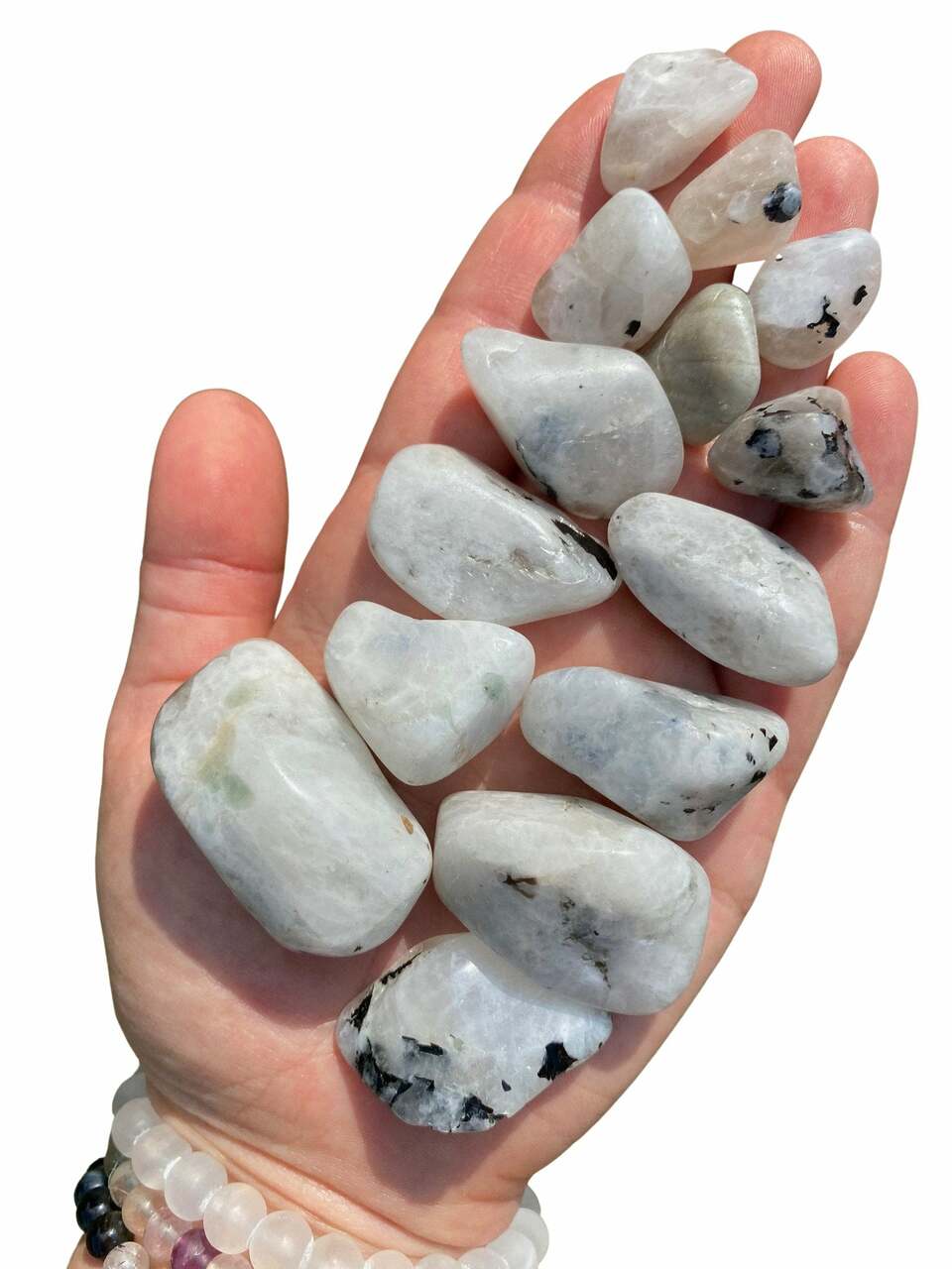 Rainbow Moonstone Tumbled Stone - Grade B | New Moon Beginnings