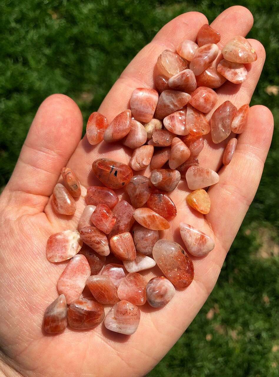 Tumbled Sunstone Chip Sunstone Tumbled Stone Chip Grade AAA