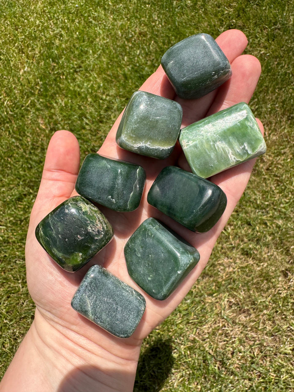 Tumbled Nephrite Jade Nephrite Jade Tumbled Stone New Moon
