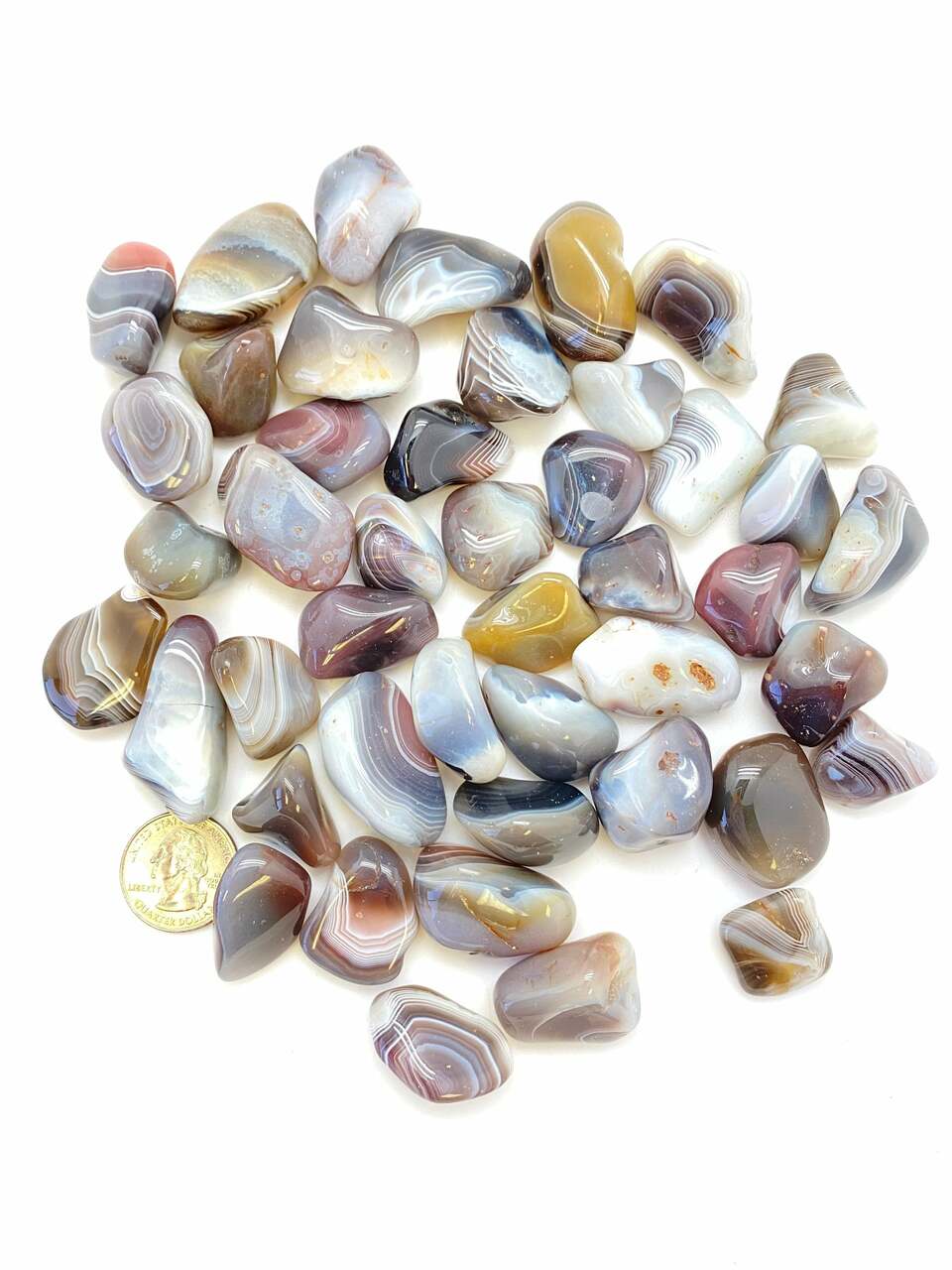 Tumbled Botswana Agate - Botswana Agate Tumbled Stone | New Moon