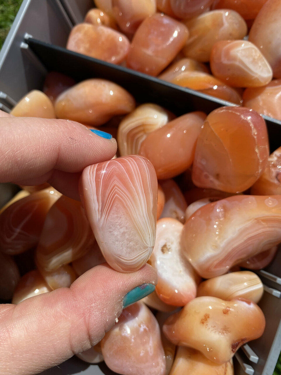 Tumbled Banded Carnelian - Banded Carnelian Tumbled Stone | New