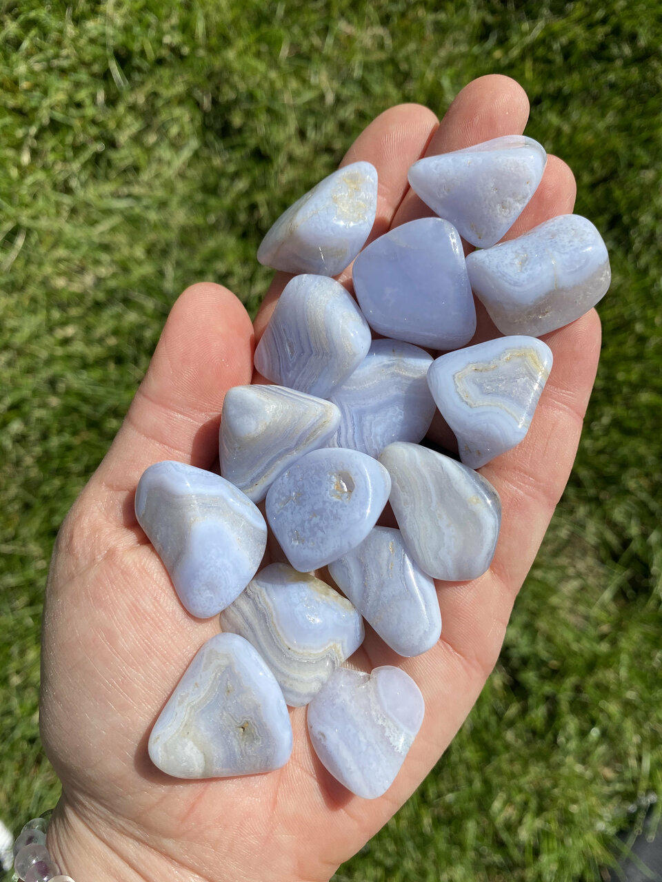 Tumbled Blue Lace Agate Blue Lace Agate Tumbled Stone Grade B