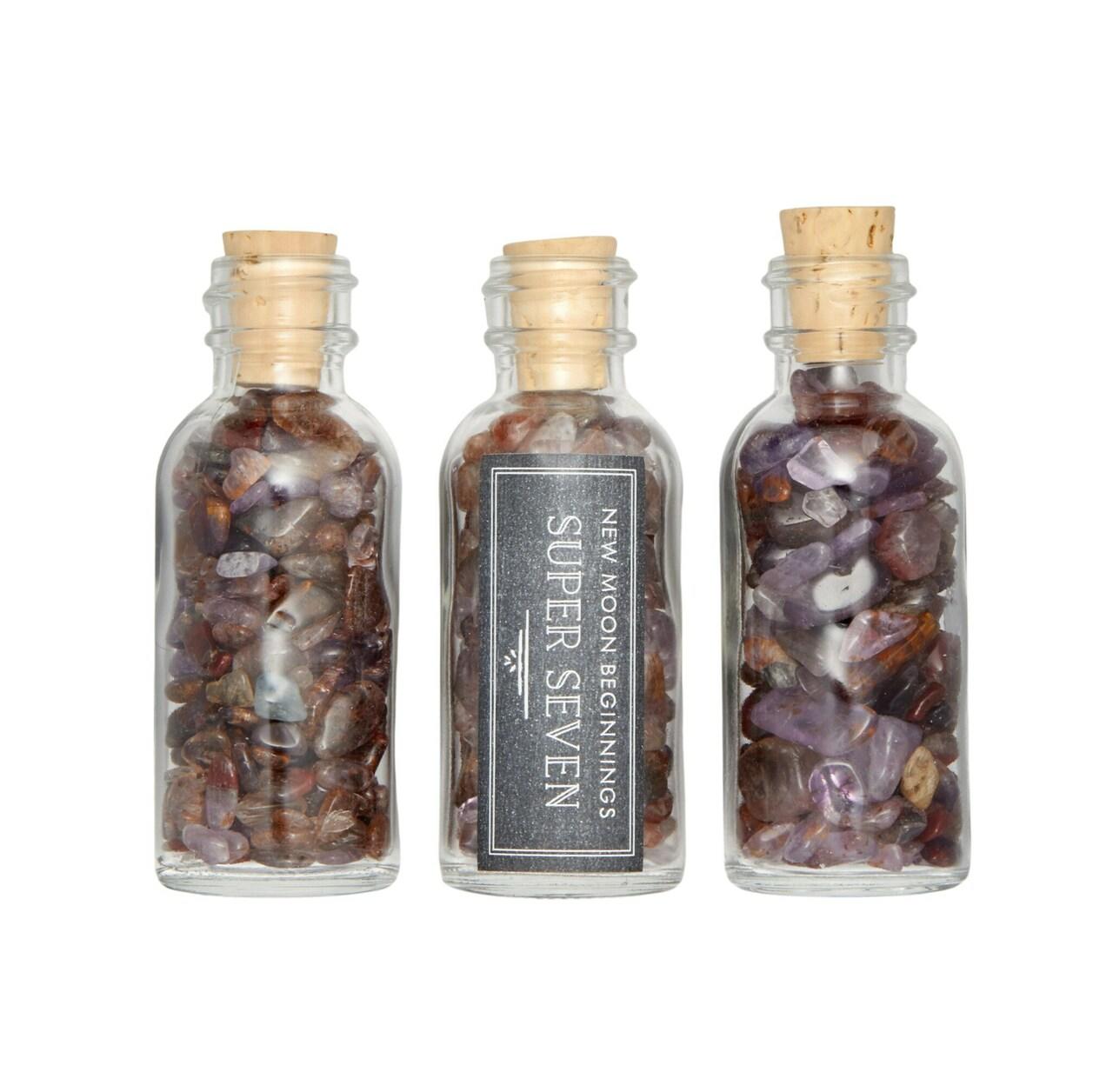 Super 7 Crystal Chips Bottle | New Moon Beginnings