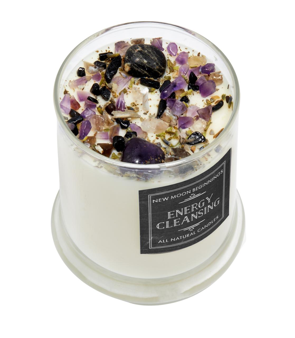 Crystal Candle, Chakra Candle, Spiritual Candle, Intentional Meditation Candles, Candles with Crystals Inside, Manifestation Candle, Healing Stones