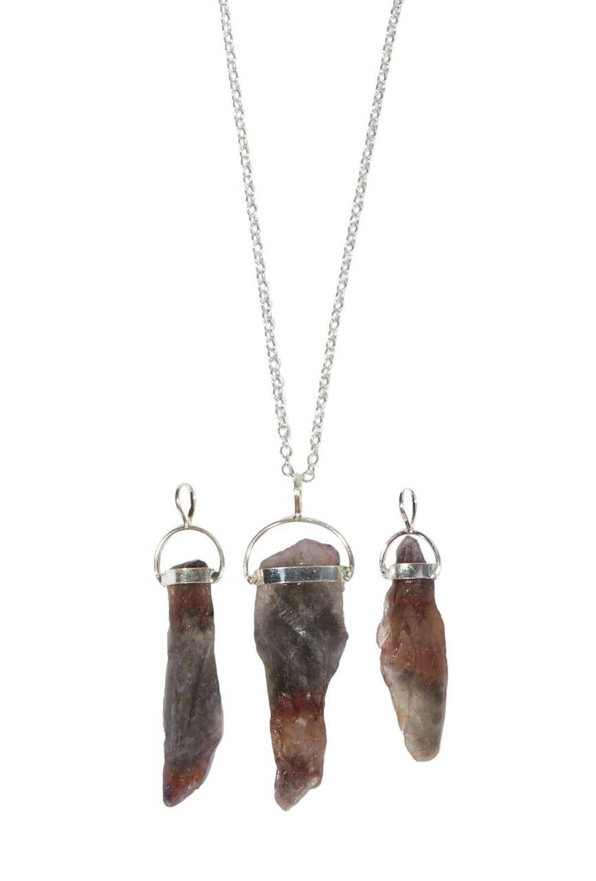 Raw Super Seven Pendant Sterling Silver | New Moon Beginnings