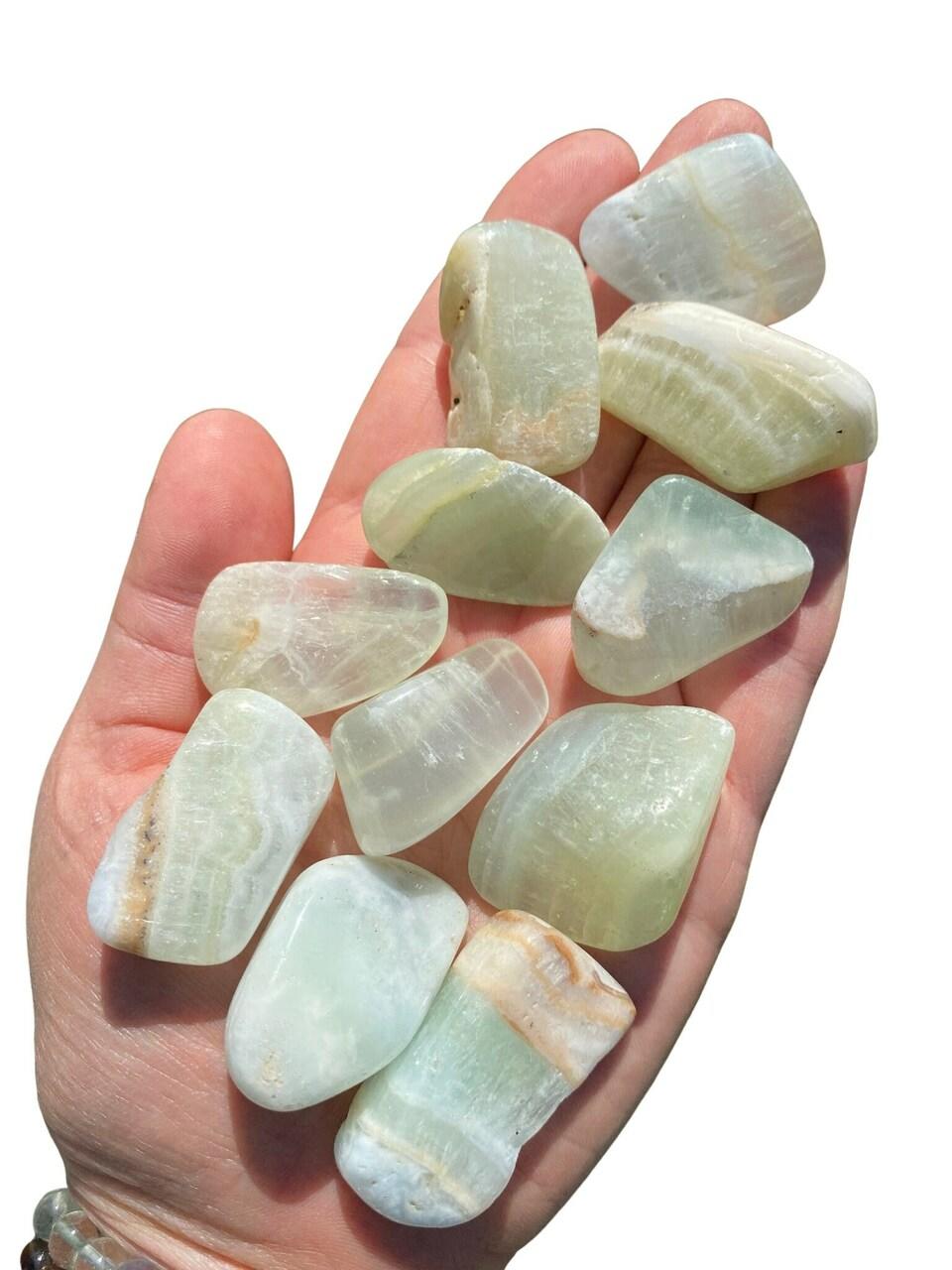 Tumbled Green Calcite Green Calcite Stone Tumbled Stone New