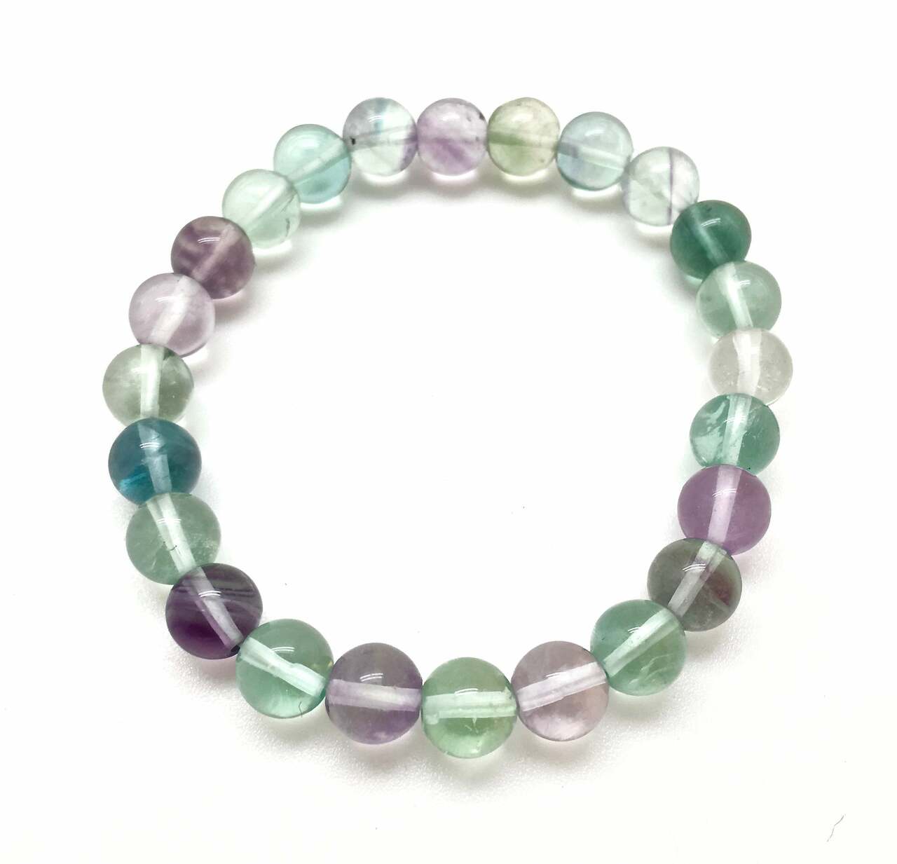 Bracelet Fluorite ou Fluorine 9-10 mm fil élastique