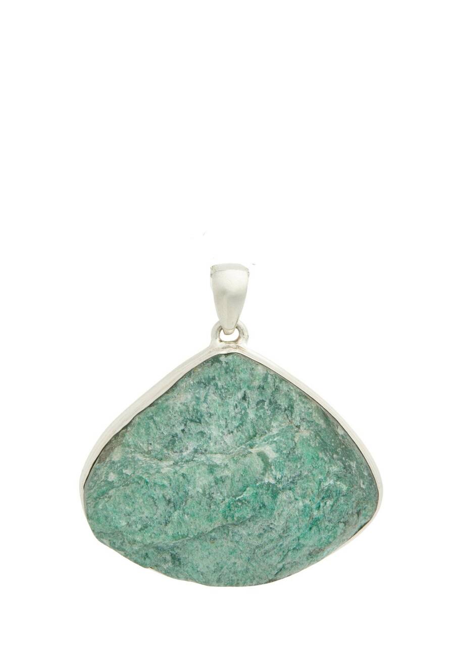 Fuchsite Pendant - Raw - Sterling 