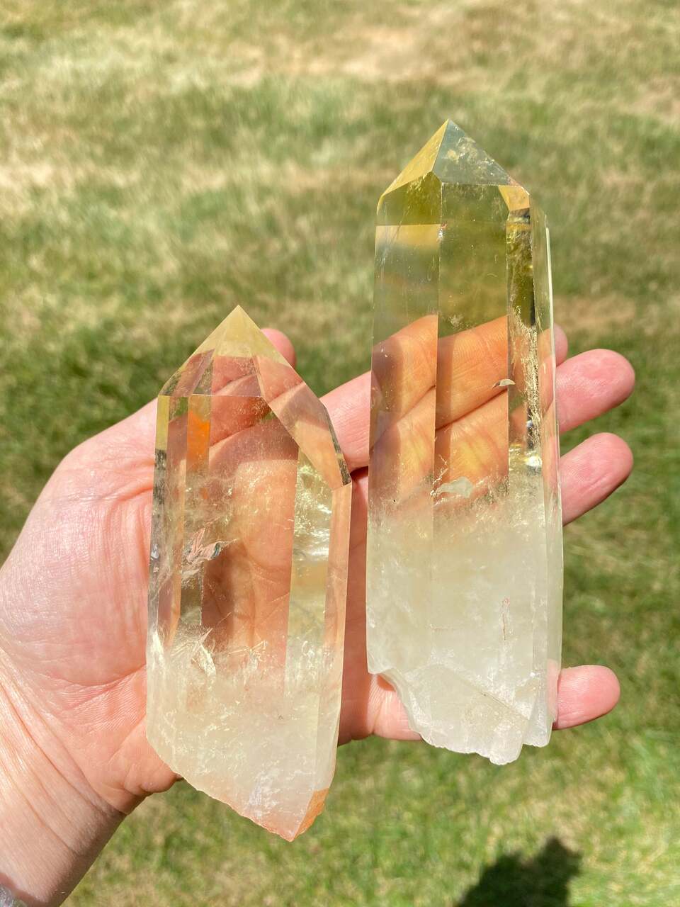 Lemon Quartz Point polished with Raw Root New Moon Beginnings