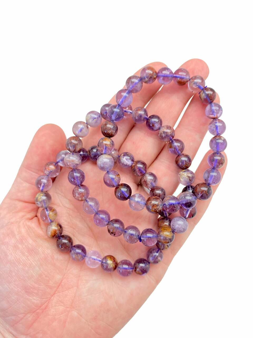ブレスレット SK8ER ROCK Multi-beads gemstone bracelet 001 Super Seven Elastic Bracelet | New Moon Beginnings