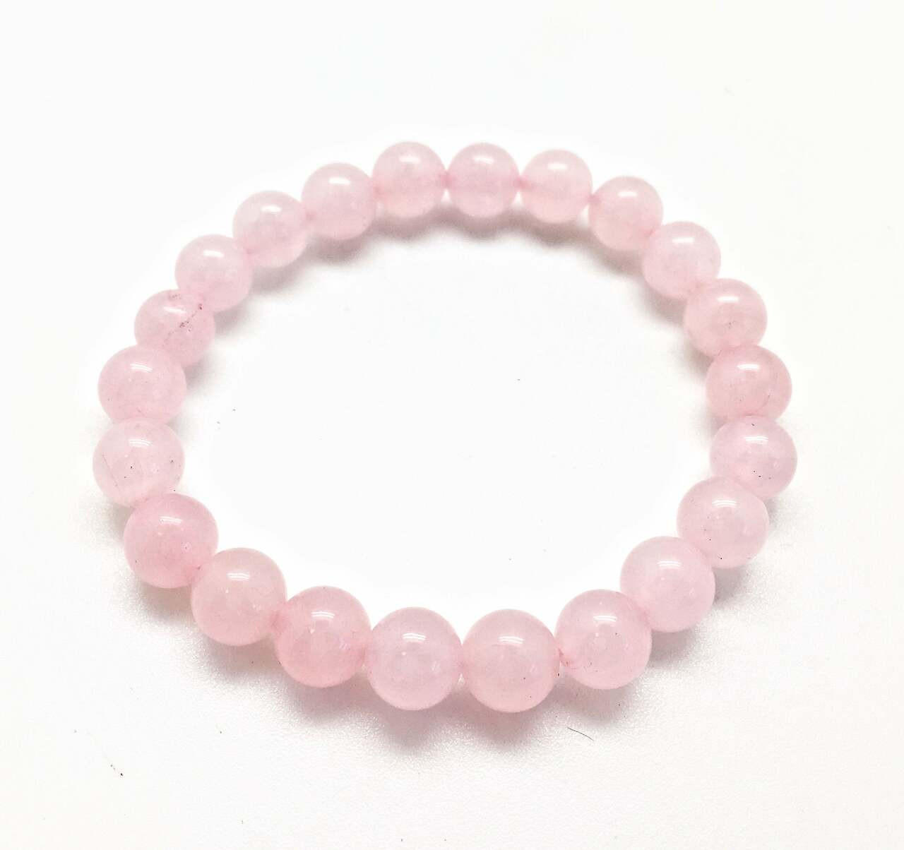 Strawberry Quartz, Madagascar Rose Quartz and Pink Rhodonite, 8mm Beaded,  Stretch Elastic, Gemstone Crystal Bracelet | Bracelets handmade beaded,  Crystal healing bracelets, Strawberry quartz