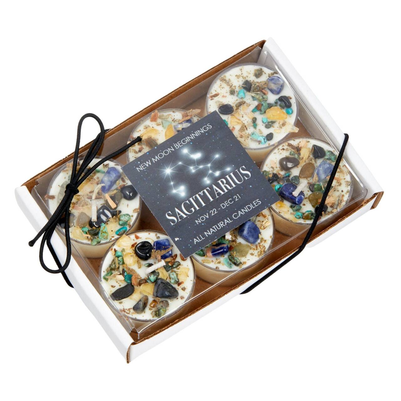 Sagittarius Crystal Candle - Zodiac (Nov. 22 - Dec. 21) | New Moon
