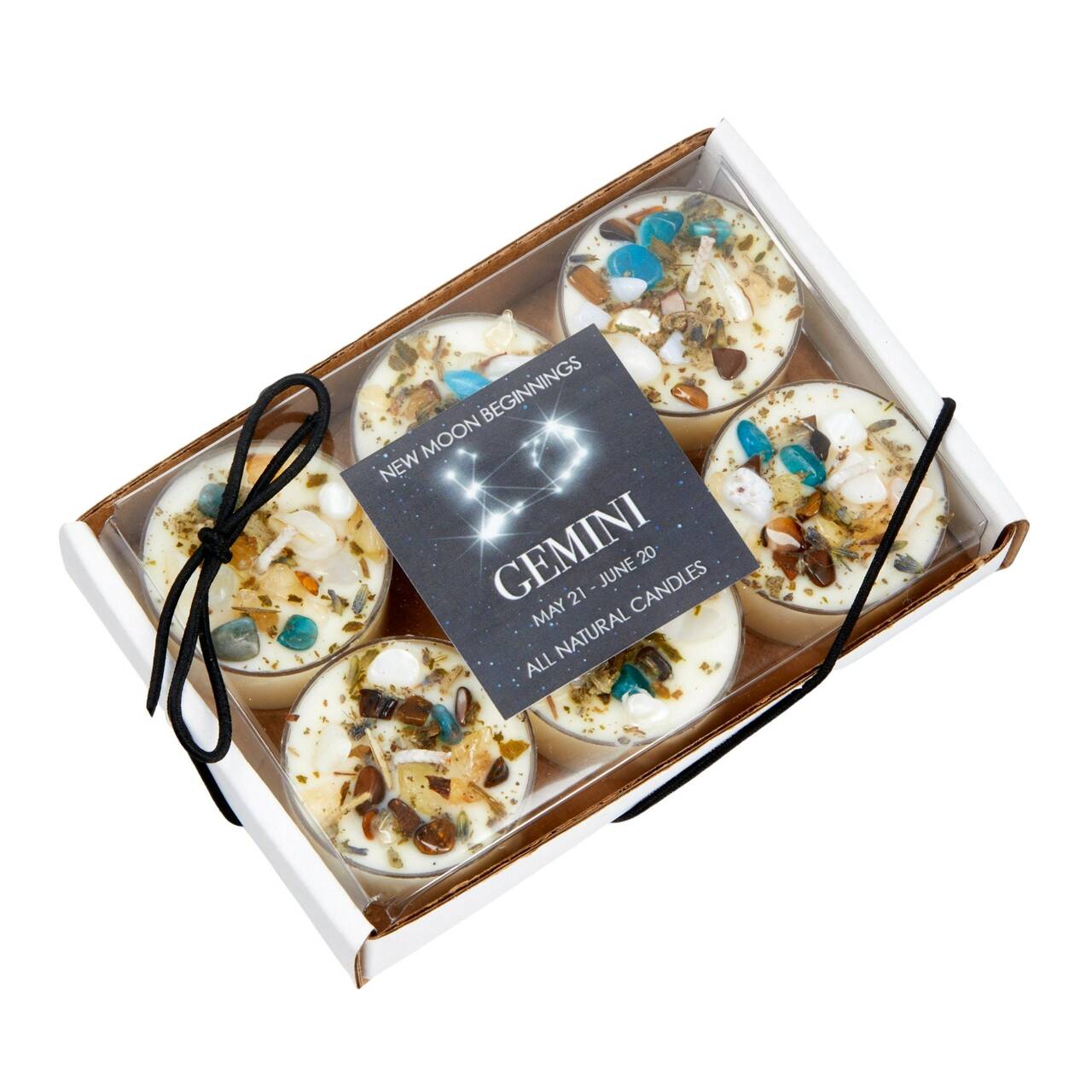 Gemini Crystal Candle - Zodiac (May 21 - Jun. 20) | New Moon