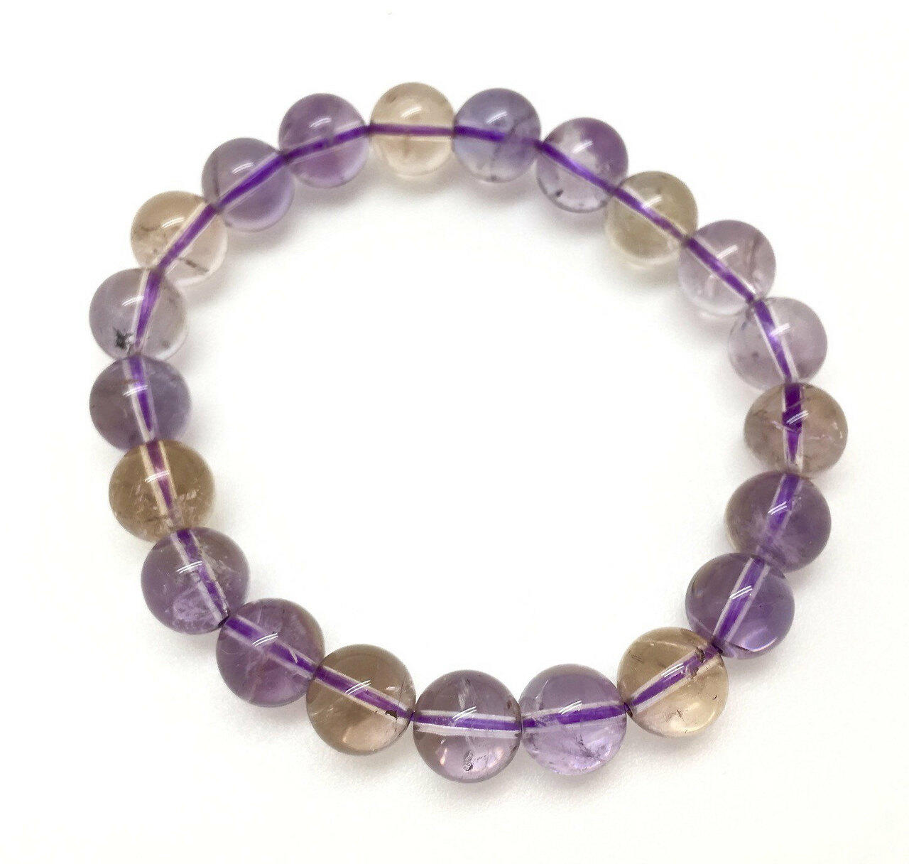 Ametrine Elastic Bracelet 8mm Beads New Moon Beginnings