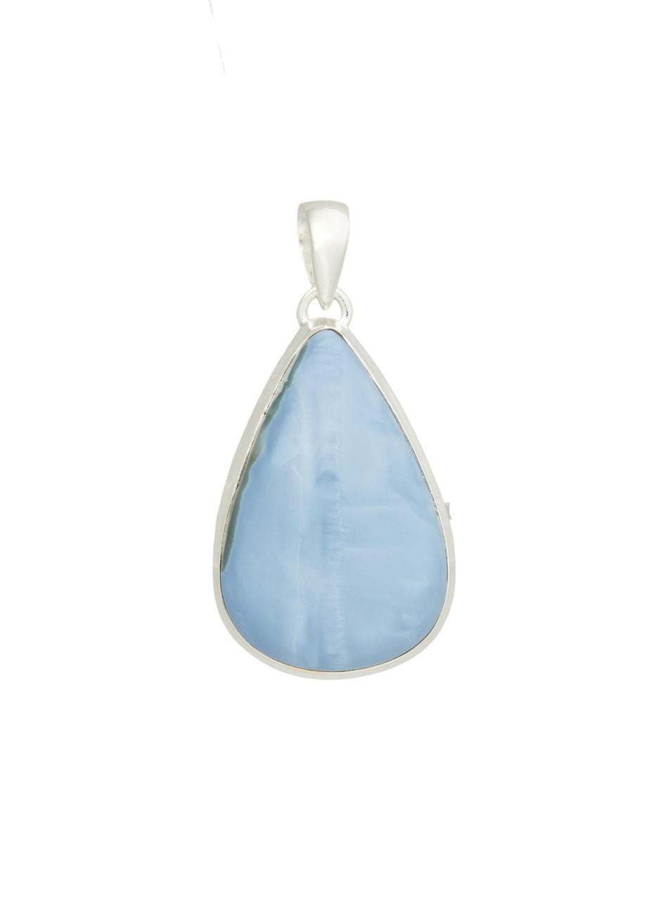 送料関税込【AMY O】Oval Gemstone Charm☆Silver (3色) 国内発 Owyhee Blue Opal Pendant - Sterling Silver - No.844 | New