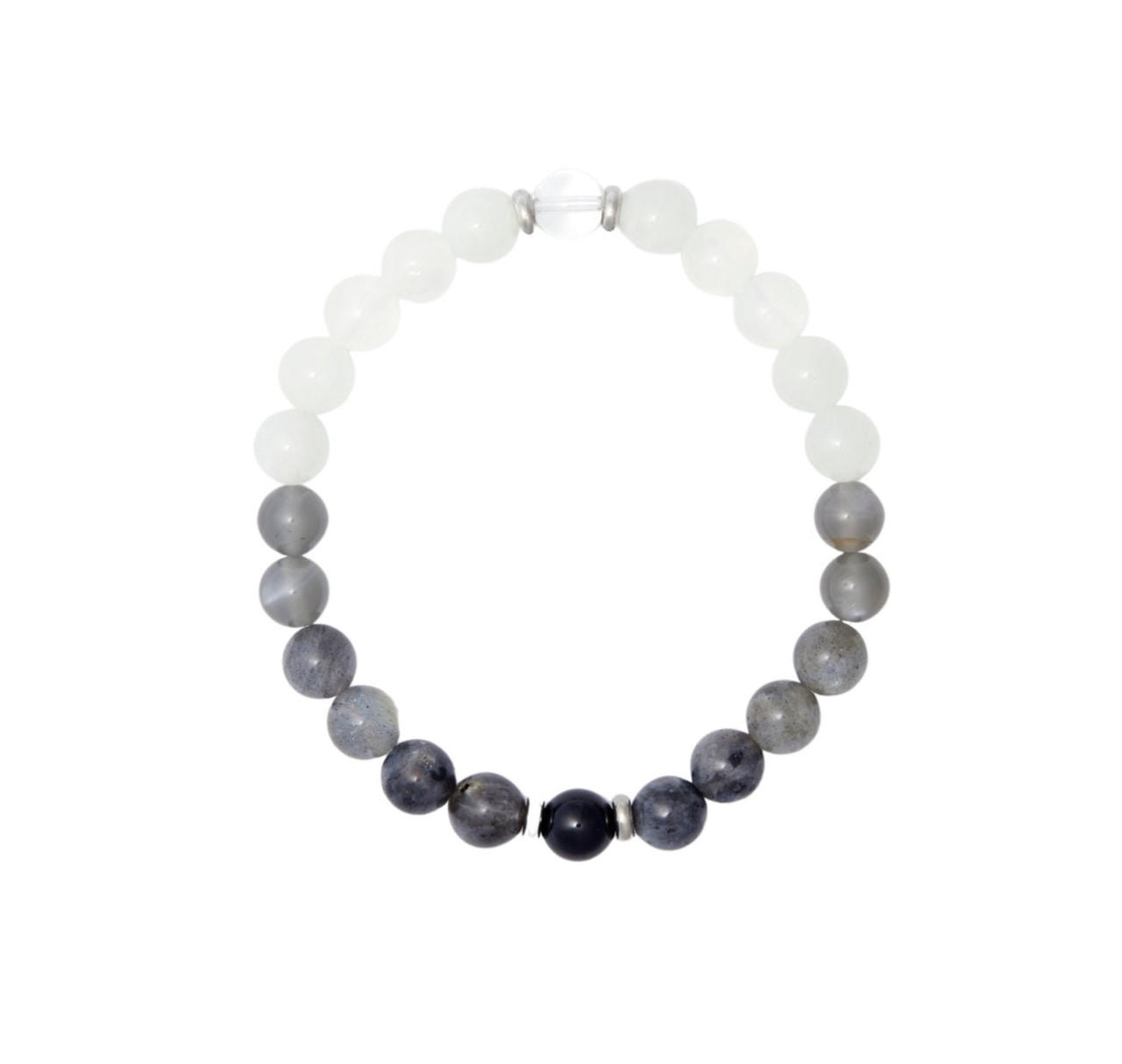 Moon Phase Elastic Bracelet - 8mm Beads | New Moon Beginnings