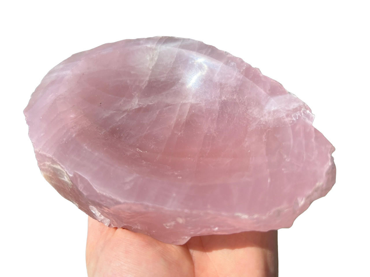 Rose Quartz Bowl (rough edge, polished top) | New Moon Beginnings