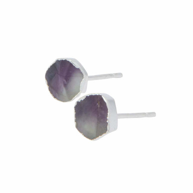 925 Sterling Silver Rhodium Plated Blue Crystal Earrings 6.25x6.25mm Wide Stud E