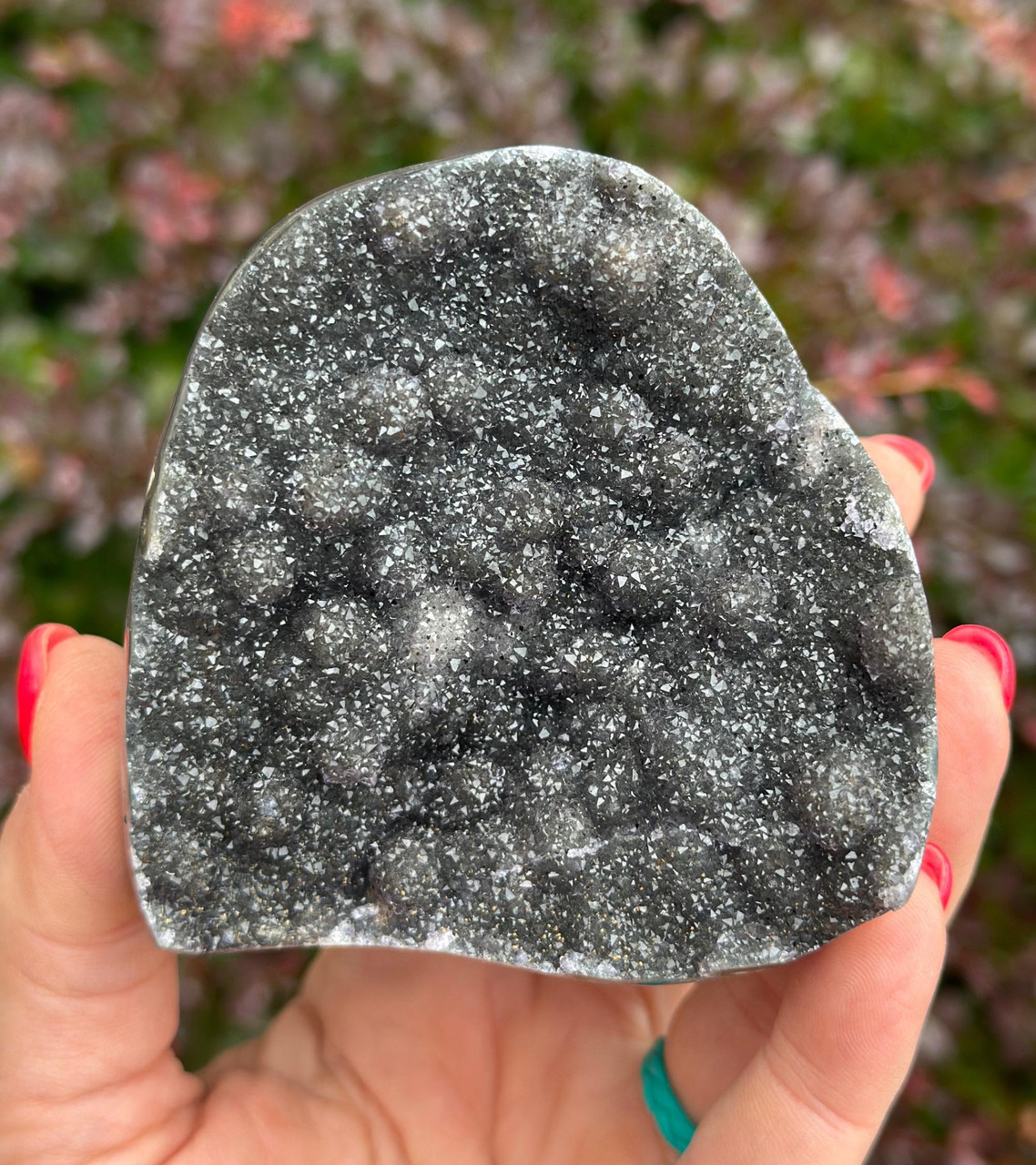 Black Amethyst Geode with Polished Edges