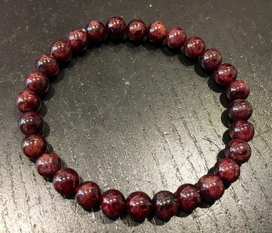 Garnet Elastic Bracelet 6mm 8mm Beads New Moon Beginnings