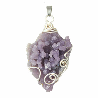 Grape Agate/Pyrite Small Heart Necklace — Andamento Studio & Gallery