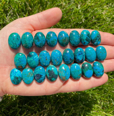 Chrysocolla Cabochon - Polished Stone Oval