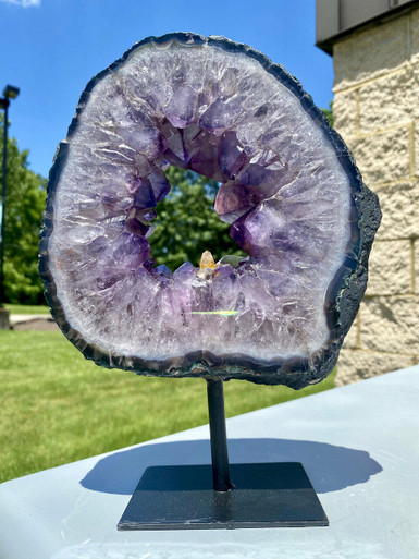 Amethyst Slab Geode on Metal Stand - Polished Crystal - 3 | New Moon ...