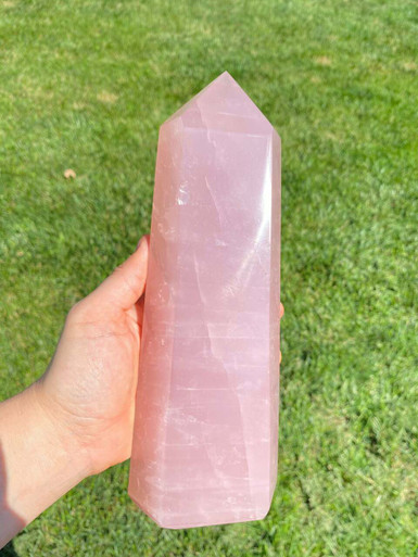 Rose Quartz Point - Polished Crystal Tower - 12 | New Moon Beginnings
