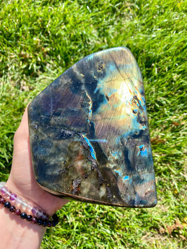 Spectrolite Tumbled Spectrolite Standing Specimen - Polished Stone - 104 | New Moon Beginnings