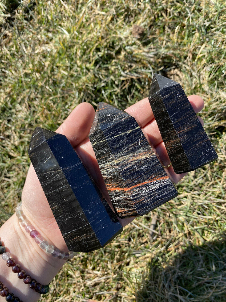 Black Tourmaline & Red Jasper Tower - 4.5" to 5.5"
