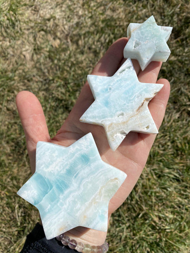 Caribbean Calcite Six Pointed Star - Polished Crystal Star