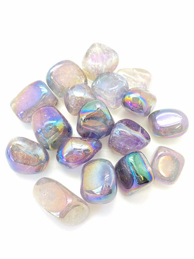 Angel Aura Amethyst Tumbled Stone