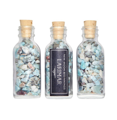 Larimar Crystal Chips Bottle | New Moon Beginnings