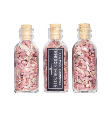 Rhodochrosite Crystal Chips Bottle