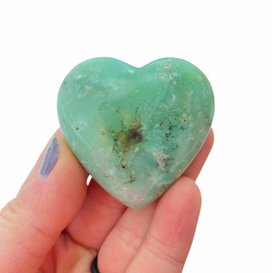 Chrysoprase Heart - Polished Stone