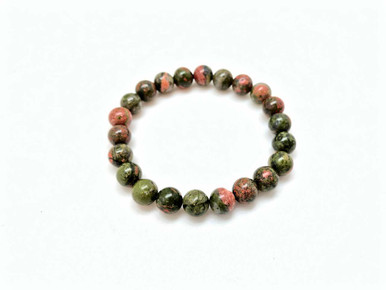 Unakite Elastic Bracelet - 6mm & 8mm Beads