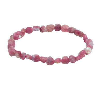 関送込 ILLUSORY Mechanical Punk Tourmaline Bracelet Pink Tourmaline Chip Elastic Bracelet | New Moon Beginnings