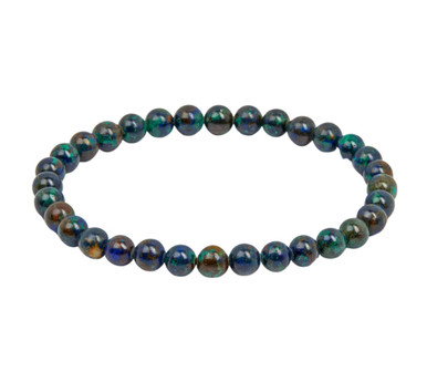 Azurite Malachite Elastic Bracelet - 6mm Beads