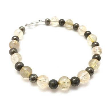 new moon beginnings solar plexus chakra clasp bracelet 6mm and 8mm beads citrine pyrite rutilated quartz jbr aa161 85119.1674150276.386.513