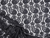 Embroidered Stretch Lace Apparel Fabric Sheer Paisley Floral Black GG204