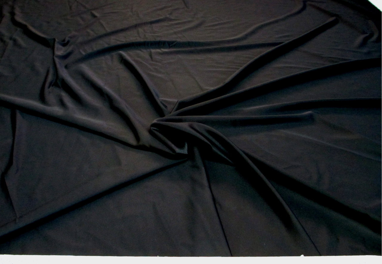 Discount Fabric Polyester Lycra Spandex 4 Way Stretch Solid Black LY400